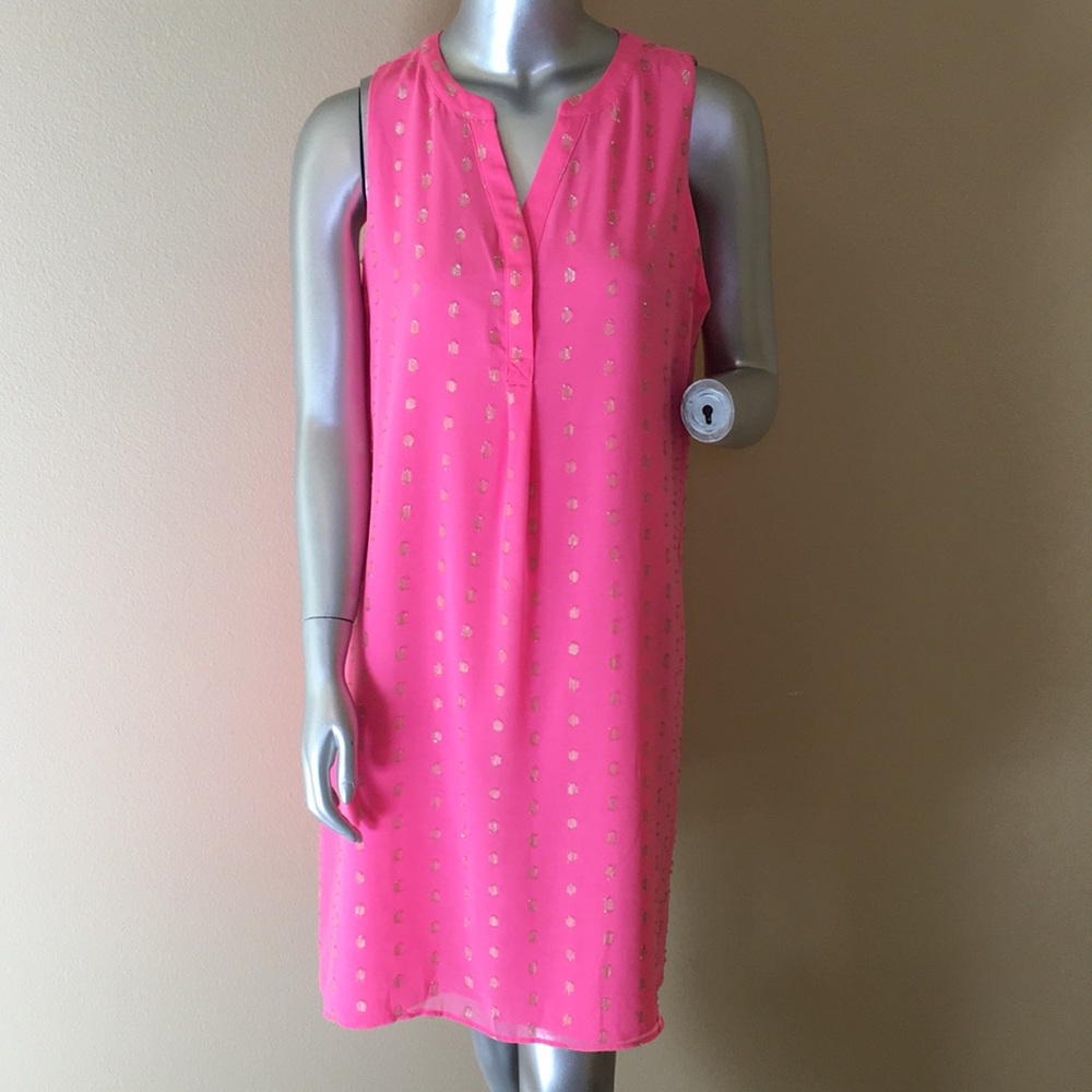 CROWN & IVY | Metallic Clip-Dot Dress